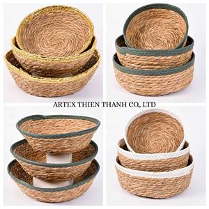 Best Selling Braided Water Hyacinth <b>Basket</b> Handmade Woven <b>Storage</b> Organizer for Home Decor OEM Supplier Export - Product Image 2