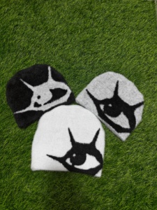 Mohair Beanie Outdoor Custom High Quality Beanies Keep Warm Skull Fisherman Winter Street Wear Mohair Beanie <b>Hat</b> Custom logo - Product Image 2