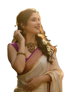 Dernière collection 2025 de chemisier Saree en soie de litchi doux pièce haute vêtements traditionnels indiens femmes fête adultes inde Pakistan - Product Image 1