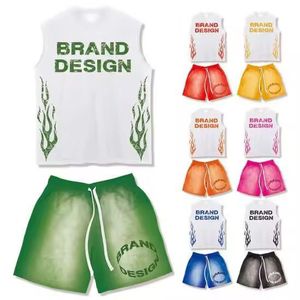 Men 2 Piece Shirt With Shorts Quickdry 100% Cotton casual Streetwear Printed Set Your Own Logo OEM Service - Product Image 1
