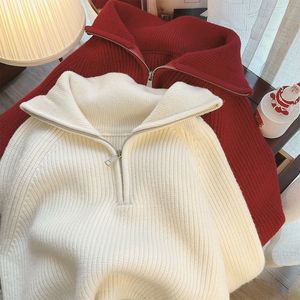 Suéter de Punto para Mujer, Cuello Alto, Manga Larga, Color Sólido, Estilo Casual de Invierno, 100% Acrílico - Product Image 1
