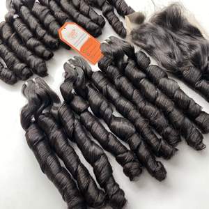 Funmi ondulado vietnamita humano de alta calidad cabello cutícula alineada mejor opción extensiones de cabello de Color negro precio asequible tendencia caliente - Product Image 6