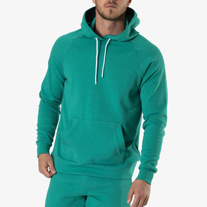 Survêtement à capuche vert émeraude écologique pour homme, couleur unie, avec cordon de serrage, décontracté, pour l'automne - Product Image 1