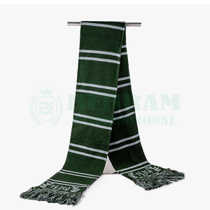 High Quality Unisex Adult Knitted Jacquard 100% Acrylic Long Embroidered Checked Warm Custom Logo <b>Scarf</b> for Winter Season - Product Image 3