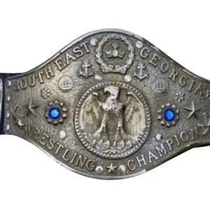 Cinturón de Campeón de Lucha Libre del Sudeste de Georgia, Plateado con Diseño de Águila, Correa Negra, Cinturones de Campeonato Coleccionables - Product Image 2