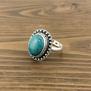 Natural <b>Turquoise</b> Pearl <b>Ring</b> 6.2 Grams Weight - Product Image 3