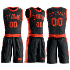 Conjunto de camiseta de baloncesto sublimada personalizada, uniforme de equipo sin mangas con estampado de nombre y número en negro y rojo, ropa para adultos - Product Image 5