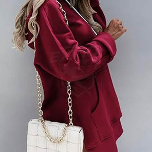 Sudadera con Capucha Larga para Mujer, Ropa de Moda, para Uso en Exteriores en Invierno, Corte Ajustado, Color Personalizado - Product Image 3