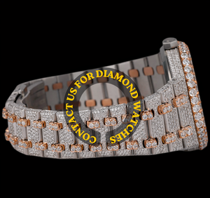 Reloj de Lujo y Moda con Esfera Redonda de Cuarzo, con Diamantes de Imitación y Moissanita, Estilo Hip Hop, Fecha Automática, con Diseño Similar al Cristal - Product Image 3