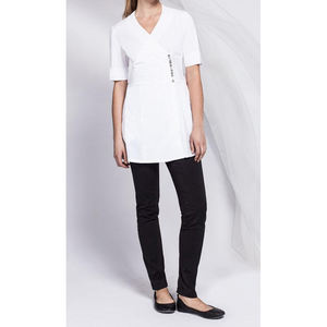 Nouvelle Tunique de Salon de Beauté Personnalisée, Uniforme Élastique pour Manucure et Spa, Blouse de Travail avec Dentelle Ajustable Tricotée pour Femmes Grandes Tailles - Product Image 2
