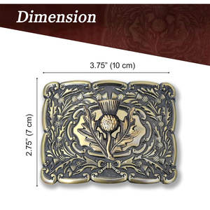 Hebilla de cinturón para kilt Piper - Latón inoxidable con diseño icónico de cardo, accesorios tradicionales escoceses para tartán de las Tierras Altas - Product Image 4