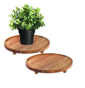 Wooden Display Riser Plant Stand for Kitchen Countertop <b>Rustic</b> Wood Pedestal <b>Shelf</b> for Plants Bathroom Vanity Organizer Farm - Product Image 1