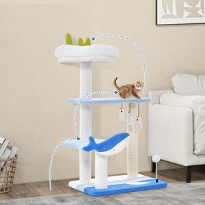 Torre per Gatti a 3 Livelli con Posti di Tiraggio Rivestiti in Sisal, Alberi e Tiragraffi Premium per Gatti - Product Image 3