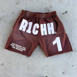 Shorts graphiques roses |   Shorts de survêtement en molleton oversize style streetwear |   Plus le risque est important, plus le récompensé est important - Citées sur les shorts OEM Label - Product Image 3