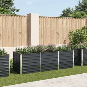 Grand lit de culture surélevé en acier galvanisé anthracite, structure de jardin durable - Product Image 1