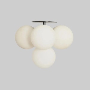 Mid Century Modern Flush Mount, Globe Ceiling Light, Contemporary Black and White Lighting BrilliancelightsLTD - Product Image 2