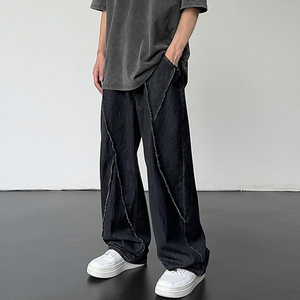 Pantalones Vaqueros Anchos de Mezclilla para Hombre, Estilo Retro, Corte Holgado, Lavado Negro - Product Image 2