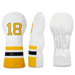 SOSH4 Customizable PU Leather Golf Headcover with Leaf Pattern Magnetic Closure Durable & Water Resistant Limited Edition - Product Image 5