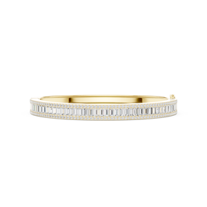 Yellow Gold Lab Grown Diamond Baguette Tennis <b>Bangle</b> <b>Bracelet</b> for Women Luxury Fine Jewelry - Product Image 2