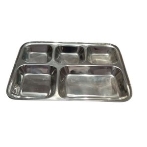 Thalis en acier ensemble de thalis en acier stl compartiment en acier inoxydable thali plateau de nourriture thali plats en acier inoxydable royaume-uni thali plaque tache - Product Image 5