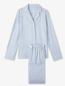 Ensemble de pyjama en satin imprimé pour femme, chemise à manches longues boutonnée et pantalon assorti, tenue de détente élégante pour la maison - Product Image 3