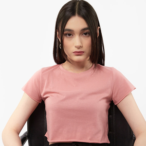 เสื้อครอปท็อปผ้าฝ้ายสำหรับผู้หญิง ดีไซน์ใหม่ คุณภาพสูง ระบายอากาศได้ดี เหมาะสำหรับฤดูร้อน แห้งเร็ว ปรับแต่งสีและโลโก้ได้ ขายส่ง - Product Image 2