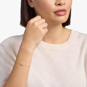 Pulsera de Mariposa con Diamantes Naturales para Mujer, Corte Brillante Redondo en Oro Amarillo, Estilo Lujoso - Product Image 2