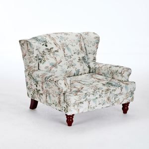 Sillón Moderno con Diseño Floral y Patas de Madera Retro, Cómodo Sillón Tapizado para una Persona, para Sala de Estar o Dormitorio - Product Image 5