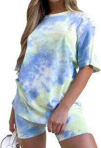 Ensembles de t-shirts d'été pour femmes, coordonnés, avec motif graphique et lettres, crop top, pantalon et short, ensemble deux pièces décontracté en coton, tenues assorties OEM - Product Image 6