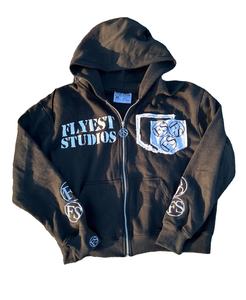 Chándal personalizado conjunto de Sudadera con capucha streetwear francés Terry sol desteñido serigrafía ácido lavado hombres chándal y sudaderas con capucha - Product Image 1