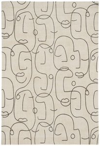 Tapis rectangulaire à motifs abstraits, moderne, en laine et polyester, tufté, résistant aux taches, pour salon - Product Image 5