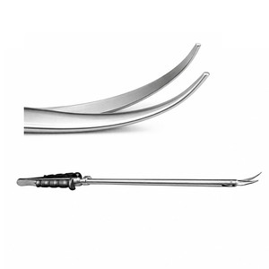 Ciseaux MIS Premium à lames entièrement courbées, tige de 5 mm, longueur de travail de 17 cm, longueur totale de 30 cm, poignée ronde à pression – ZETOMEDPRO - Product Image 4