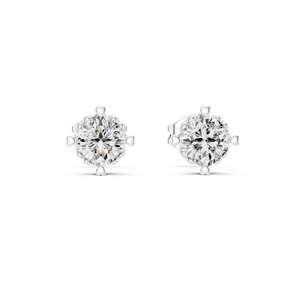 Luxury Silver Lab Grown Solitaire Diamond <b>Stud</b> <b>Earrings</b> Trendy Minimalist Womens <b>Fine</b> Jewelry for Wedding Engagement - Product Image 1