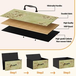 Commode vintage à 6 tiroirs avec bacs en tissu, unité de rangement organisée pour chambre à coucher - Product Image 6