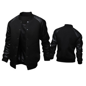 Plus Size Custom logo <b>Jacket</b> Baseball Varsity <b>Jacket</b> Plain Wholesale Blank Varsity <b>Jacket</b> <b>Leather</b> Sleeves for Men - Product Image 2