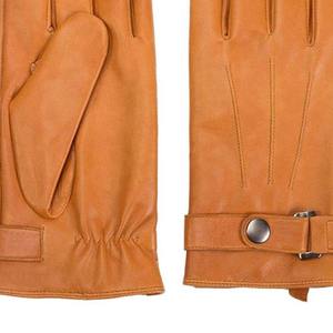 Gants d'hiver en cuir véritable pour hommes, longueur poignet, thermiques, unis, compatibles écran tactile, style décontracté et tendance - Product Image 6