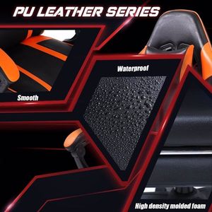 Ergonomic PU Leather <b>Gaming</b> <b>Chair</b> with Footrest Reclining Gamer Office <b>Chair</b> with Lumbar Support <b>for</b> <b>Adults</b> - Product Image 6