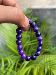 สร้อยข้อมือลูกปัดซูกิไลต์เกรด AAA+: หินซูกิไลต์หายาก น้ำหนัก (143 กะรัต) ซูกิไลต์แท้ - Product Image 1