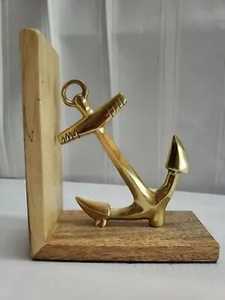 Sculptures de voiliers en laiton sur socle en marbre, faites à la main, style nautique, paire artistique, écologiques, rustiques en bois - Product Image 3