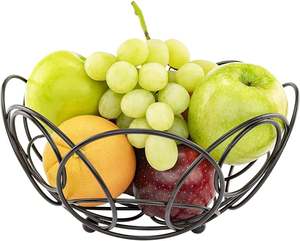 Panier à fruits en acier inoxydable, rond, écologique, durable, fait main, taille personnalisée, panier de rangement de cuisine de haute qualité, Inde - Product Image 2