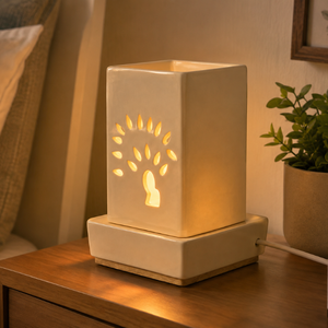 Ceramic <b>Electric</b> <b>Oil</b> <b>Diffuser</b> Burner | Handcrafted Aroma <b>Oil</b> Warmer for Essential <b>Oils</b> Home Fragrance Spa Decor Premium Gift - Product Image 2