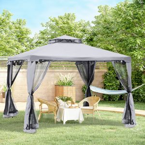 Gazebo da Giardino 3x3 Metri con Struttura in Metallo, Tetto Morbido e Pareti con Doppia Rete - Product Image 2