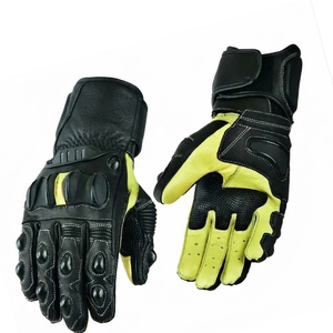 Gants de moto en cuir enduit de polyuréthane, respirants, à doigts entiers, avec sangle de poignet réglable, pour la course - Product Image 6