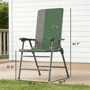 Set di Due Sedie Pieghevoli Verde Scuro per Terrazza, Campeggio o Giardino - Product Image 6