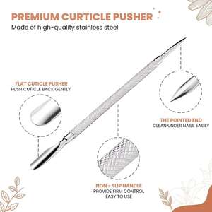 Empujador de Cutículas Profesional de Acero Inoxidable, Herramienta de Manicura de Doble Uso con Cuchilla Curva, Abertura de Mandíbula Ancha para Uñas Gruesas ANAAIF - Product Image 6