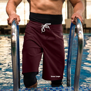 Customized Men's Awrah Shorts Muslim <b>Mid</b>-Knee Solid Canvas Quick Dry Drawstring Closure High Street Style Activewear Plain Dyed - Product Image 5