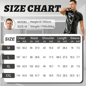 High Quality Men's Black PU Leather Short Sleeve Zip Shirt Jacket Slim Fit Casual Streetwear Fashion Top Ready to Ship Wholesale - Product Image 6
