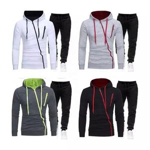 ชุดกางเกงวิ่งแขนยาว2ชิ้นแบบเข้ารูป,ชุดวอร์มผู้ชายมีฮู้ดและซิปสั่งมาใหม่ - Product Image 2