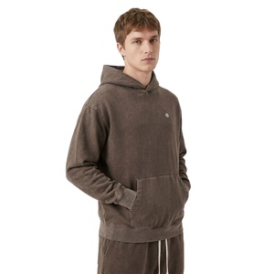 Heavyweight Cotton Fleece Hoodies for <b>Men</b> Oversized <b>Pullover</b> Streetwear Minimal Style Custom Logo Bulk Order Supply - Product Image 4