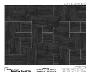 Hotel Driveway Core <b>Stone</b> Nero Heavy Duty 20mm Thickness Porcelain Outdoor Tiles 300x300mm Adhesive R11 Non Slip <b>Paving</b> Slabs - Product Image 4